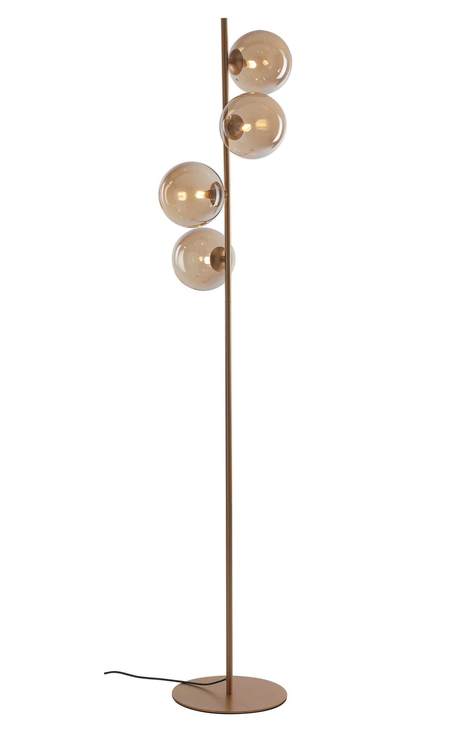 STEHLEUCHTE 34,5/160 cm    - Champagner/Messingfarben, Design, Glas/Metall (34,5/160cm)