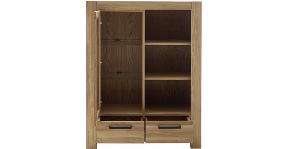 HIGHBOARD 109/140/45 cm  - Wildeiche/Schwarz, Natur, Glas/Holz (109/140/45cm) - Carryhome