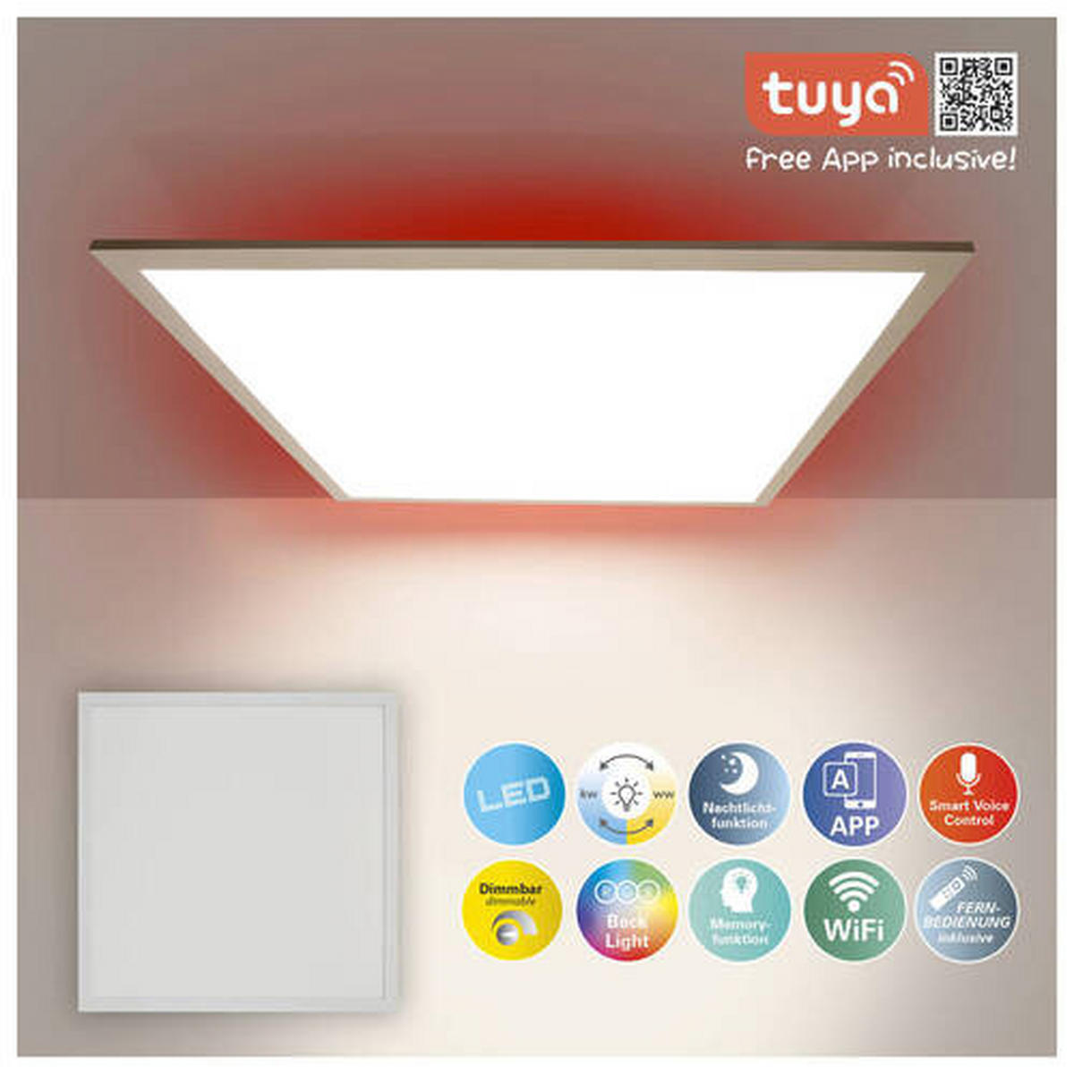 LED-PANEEL 45/45/6 cm  - Basics, Kunststoff/Metall (45/45/6cm) - Näve