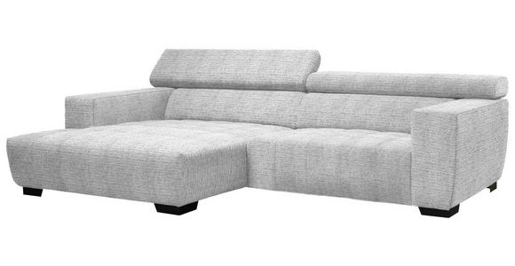 ECKSOFA in Webstoff Hellgrau  - Hellgrau/Schwarz, KONVENTIONELL, Textil/Metall (182/279cm) - Hom`in