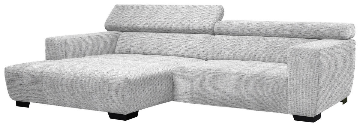 ECKSOFA in Webstoff Hellgrau  - Hellgrau/Schwarz, Konventionell, Textil/Metall (182/279cm) - Hom`in