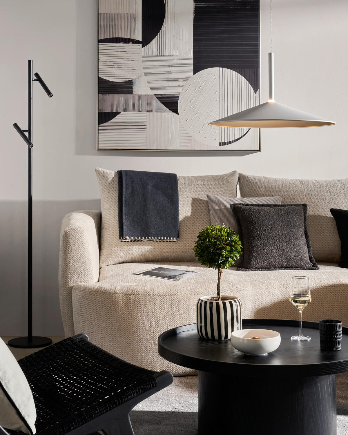 ECKSOFA in Chenille Greige  - Greige/Schwarz, MODERN, Kunststoff/Textil (287/179cm) - Carryhome