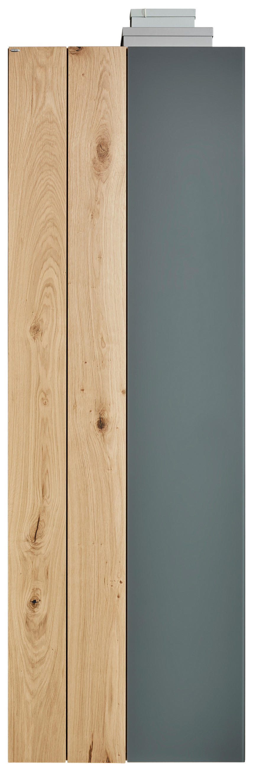GARDEROBENSCHRANK Wildeiche furniert Grau, Eichefarben - Eichefarben/Grau, Design, Glas/Holz (64/196/42,7cm) - Voglauer