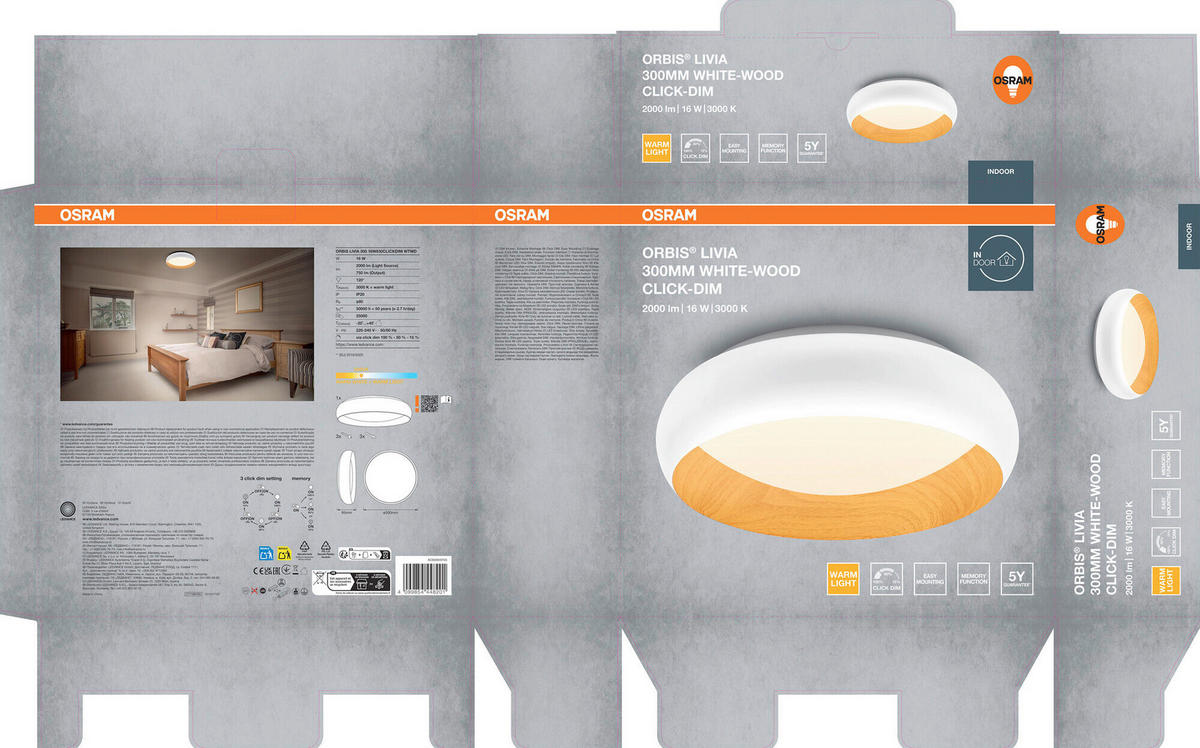 LED-DECKENLEUCHTE 30/9.5 cm   - Design, Kunststoff/Metall (30/9.5cm) - Osram