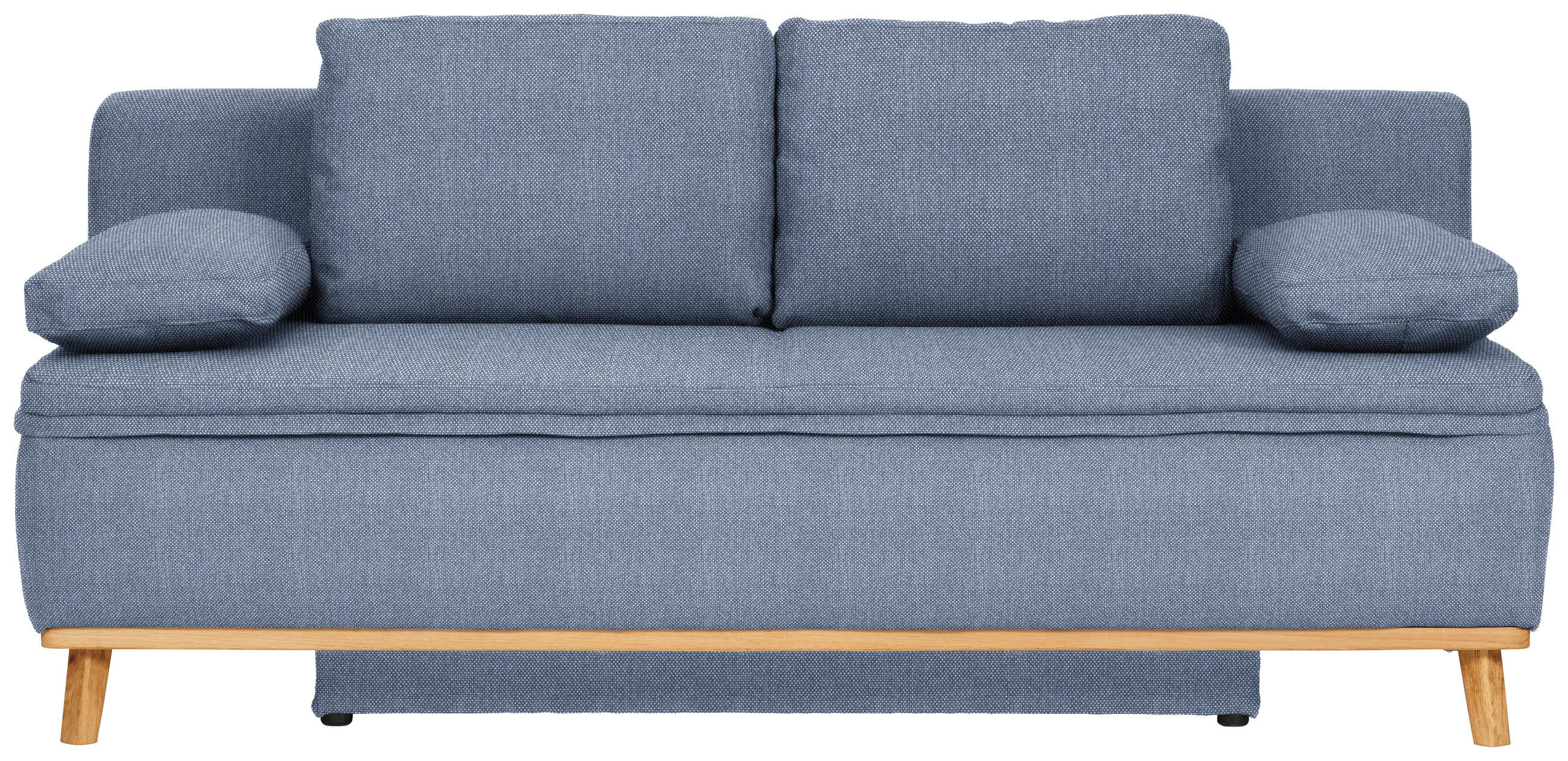 KANAPÉÁGY textil kék  - natúr színű/kék, Konventionell, textil/fa (203/95/96cm) - Venda