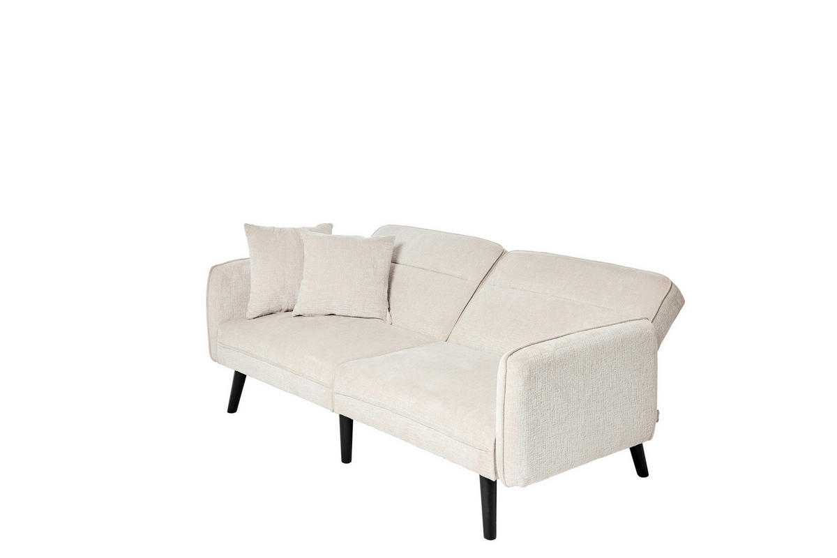 SCHLAFSOFA Bouclé Champagner  - Champagner/Schwarz, MODERN, Holz/Textil (191/83/84cm) - Livetastic