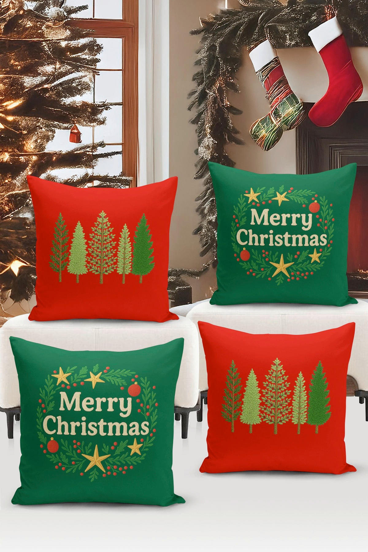 KISSENBEZUG-SET 43/43 cm  - Multicolor, Basics, Textil (43/43cm) - X-Mas