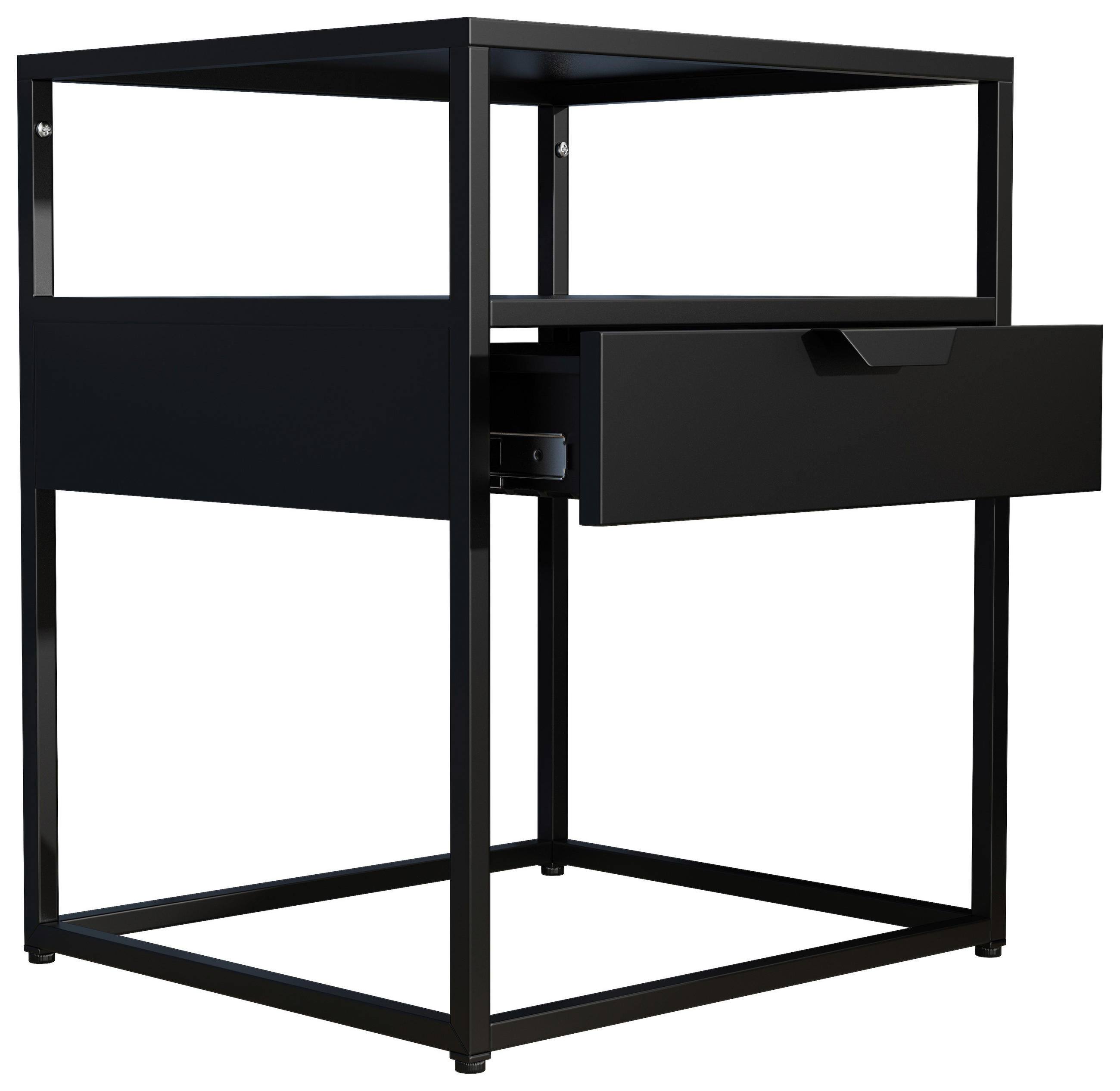 Noptieră, 45/55/40 cm, negru