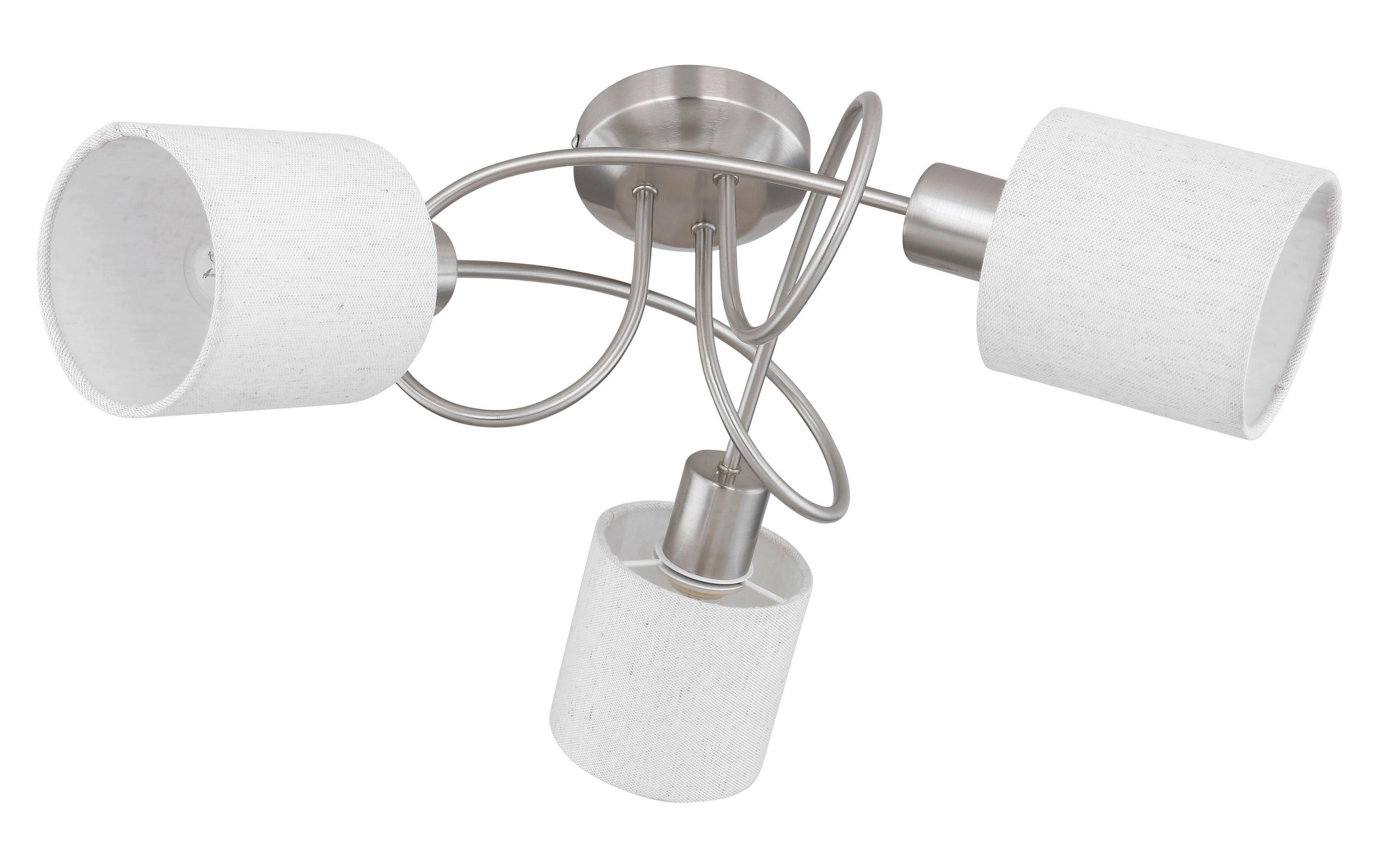 DECKENLEUCHTE  55/21 cm    - Beige/Nickelfarben, Basics, Textil/Metall (55/21cm) - Globo