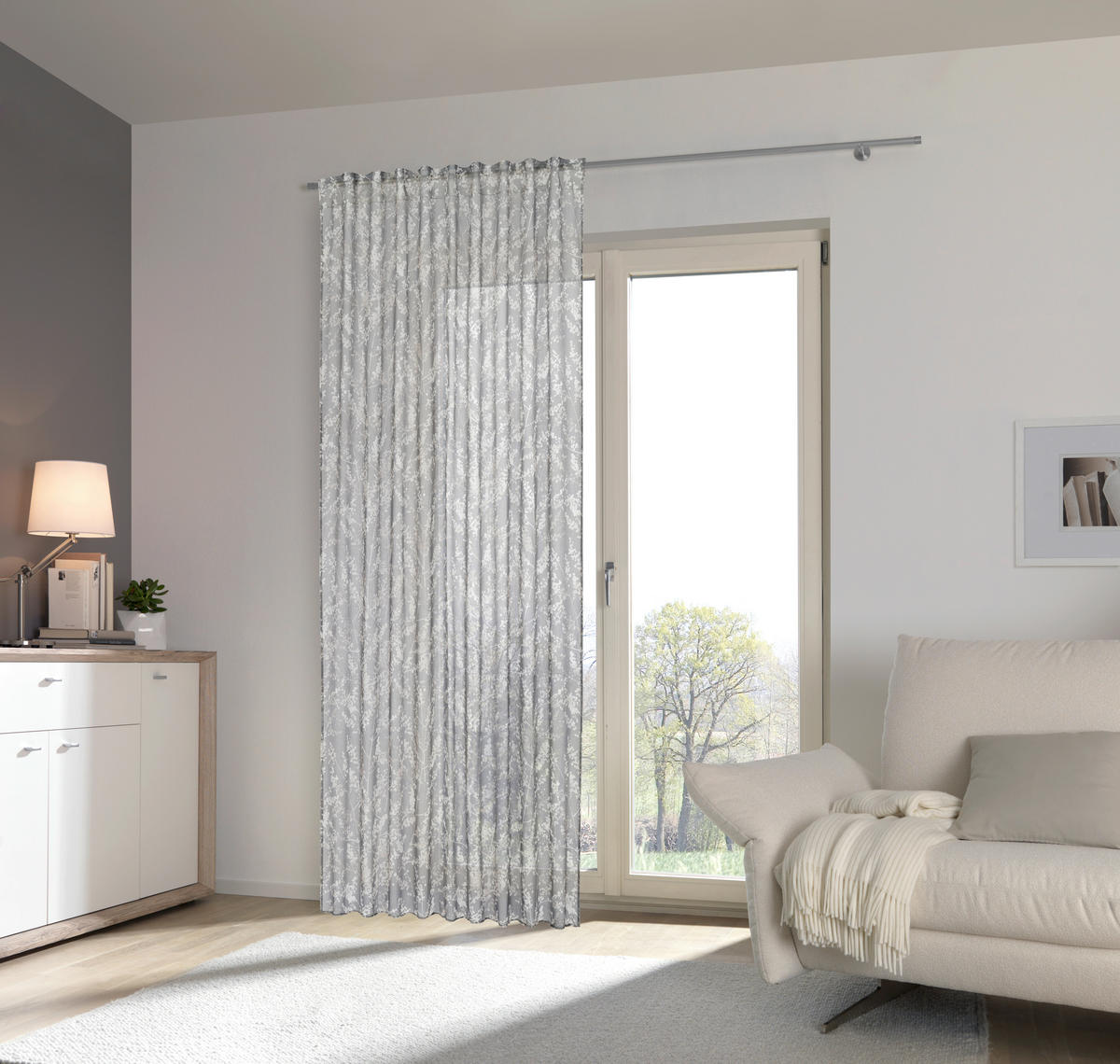HOTOVÝ ZÁVES, polopriehľadné, 140/245 cm - hnedá, Konventionell, textil (140/245cm) - Esposa
