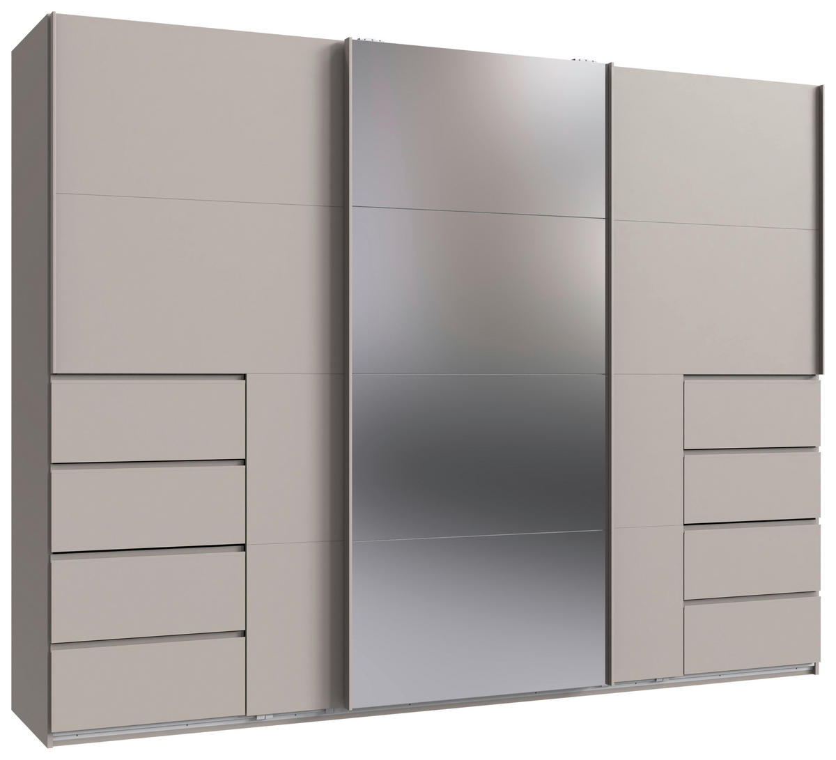 SCHWEBETÜRENSCHRANK 270/208/64 cm 3-türig Kaschmir  - Kaschmir, KONVENTIONELL, Glas/Holzwerkstoff (270/208/64cm) - Boxxx