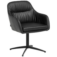 STOL MED ARMSTÖD stål äkta läder pigmenterad  - svart, Design, metall/läder (62/51/59,5cm) - Belluti