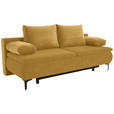 BOXSPRINGSOFA in Flachgewebe Goldfarben  - Goldfarben, KONVENTIONELL, Textil/Metall (204/93/100cm) - Novel