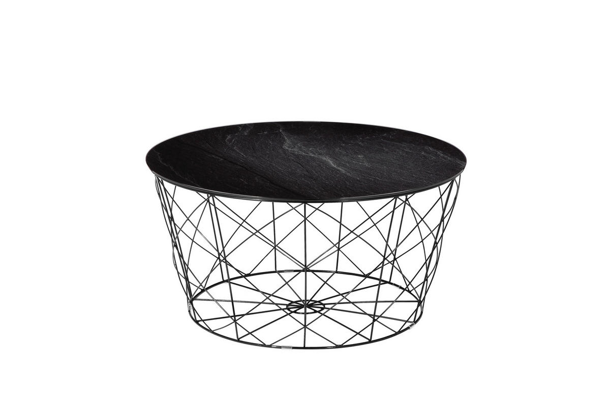 COUCHTISCH Sicherheitsglas 80/80/45 cm rund Schwarz  - Schwarz, Design, Glas/Metall (80/80/45cm) - Livetastic