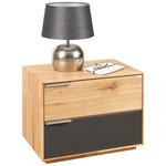 NACHTKÄSTCHEN in massiv Wildkernbuche Anthrazit, Buchefarben  - Anthrazit/Silberfarben, Natur, Glas/Holz (60/45/40cm) - Valnatura