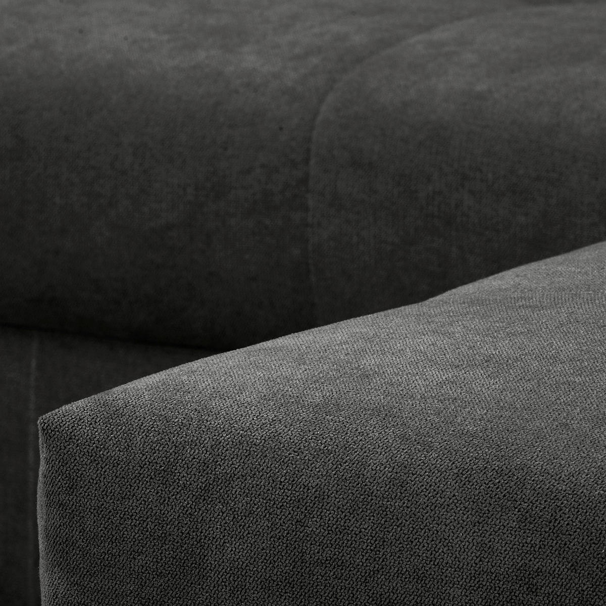 ECKSOFA Mikrofaser Schwarz  - Schwarz/Naturfarben, Design, Holz/Textil (231/161cm) - Livetastic