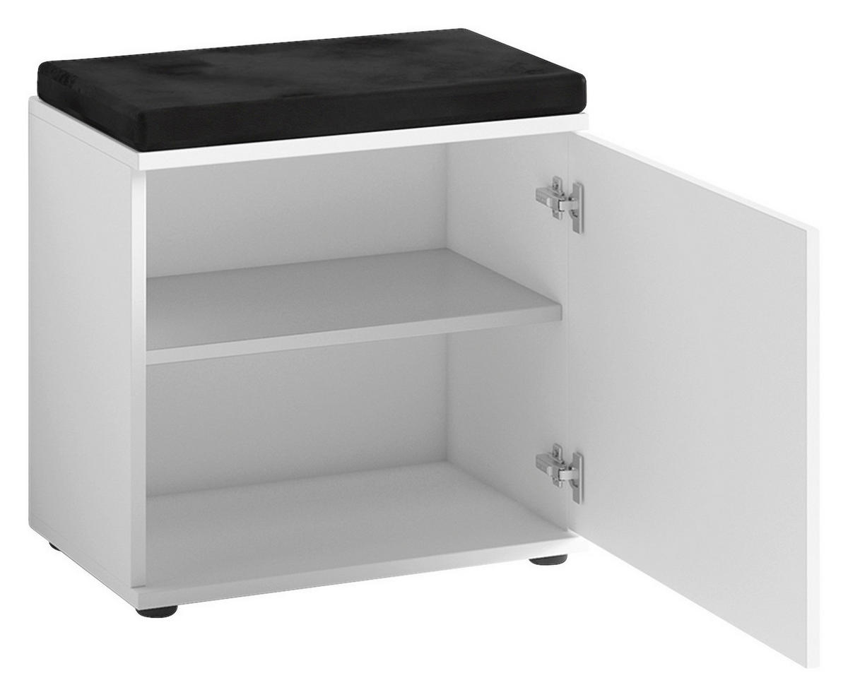 GARDEROBENBANK  in 48,5/49/30 cm  - Silberfarben/Schwarz, LIFESTYLE, Holzwerkstoff/Kunststoff (48,5/49/30cm) - MID.YOU