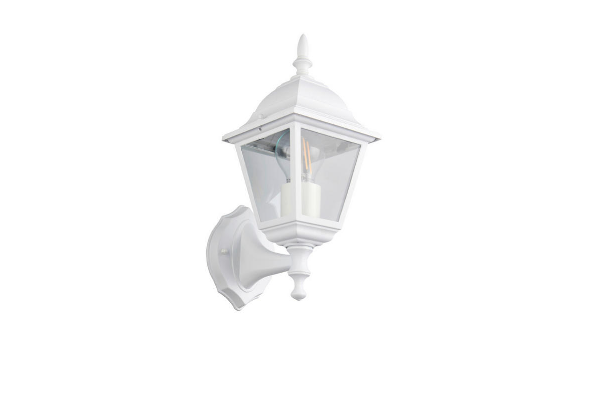 AUßENWANDLEUCHTE Livenza 14/34/19 cm  - Klar/Weiß, KONVENTIONELL, Glas/Metall (14/34/19cm) - Trio Leuchten