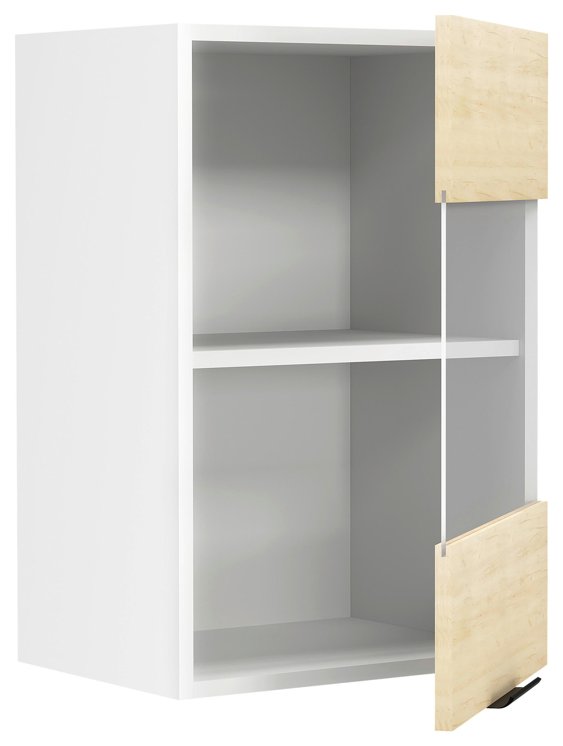 KÜCHENOBERSCHRANK 40/60/31 cm  in Weiß, Honigeiche  - Honigeiche/Schwarz, Trend, Glas/Holzwerkstoff (40/60/31cm) - MID.YOU