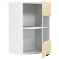 KÜCHENOBERSCHRANK 40/60/31 cm  in Weiss, Honigeiche  - Honigeiche/Weiss, Trend, Glas/Holzwerkstoff (40/60/31cm) - MID.YOU