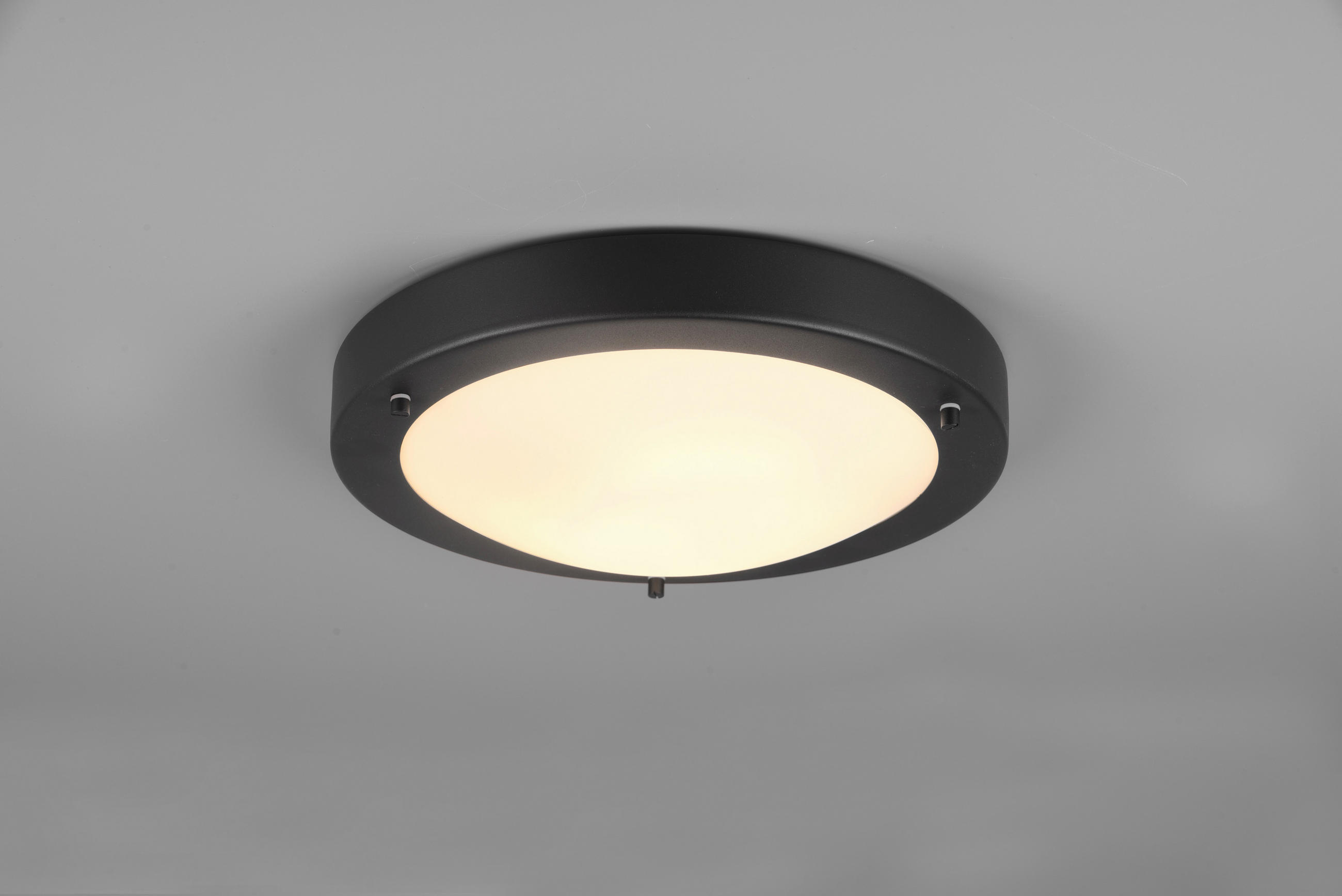 BADEZIMMER-DECKENLEUCHTE Condus 31,5/8 cm   - Schwarz/Weiß, Basics, Glas/Metall (31,5/8cm) - Trio Leuchten