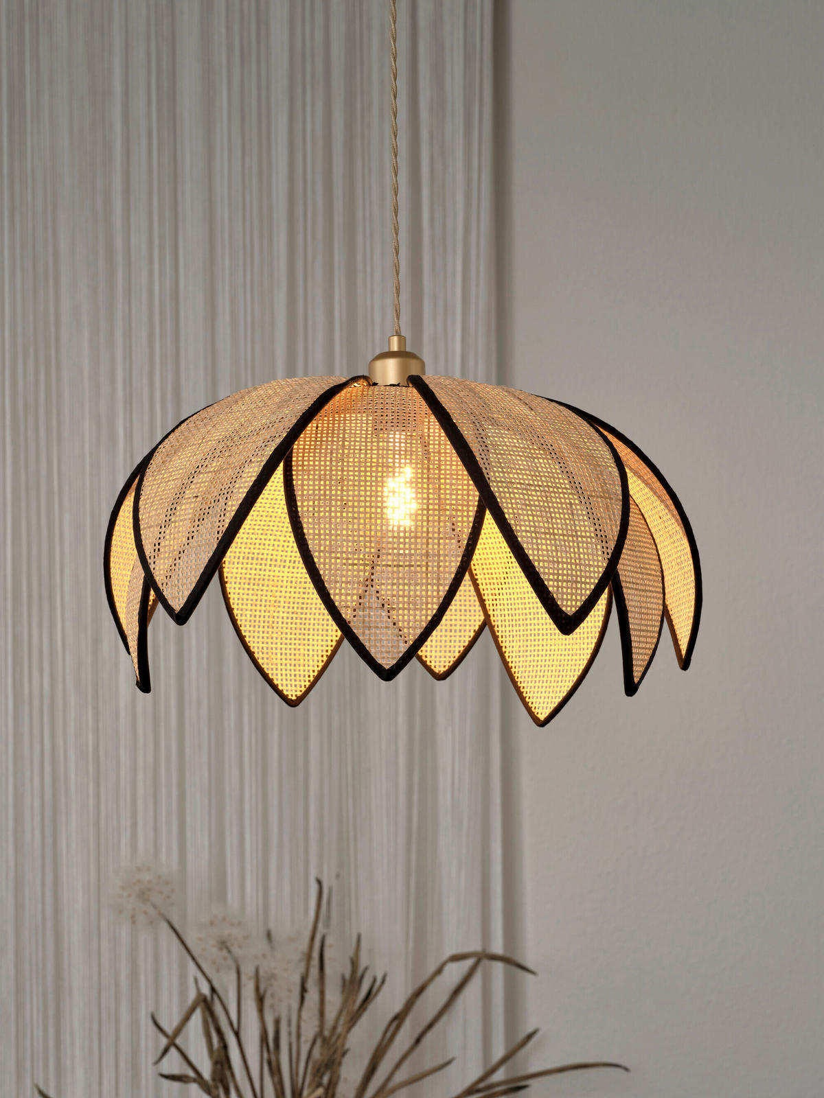 HÄNGELEUCHTE 48/134 cm  - Beige, Basics, Holz/Metall (48/134cm) - Osram