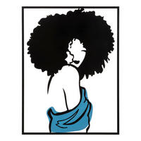 WANDDEKO Metall  - Blau/Schwarz, Basics, Metall (60/80/1.3cm)