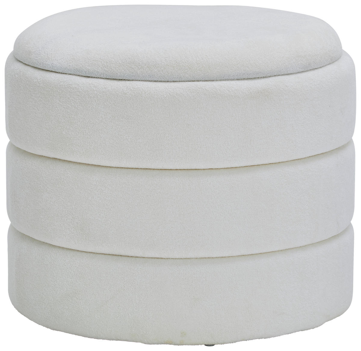 HOCKER in Textil Weiss  - Weiss/Schwarz, Trend, Textil (49/43/49cm) - Xora
