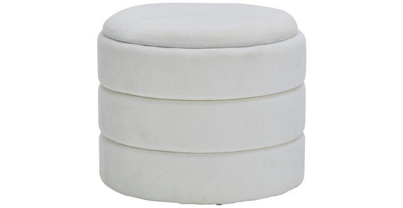 HOCKER Vliesstoff, Webpelz Weiß - Schwarz/Weiß, Trend, Textil (49/43/49cm) - Xora