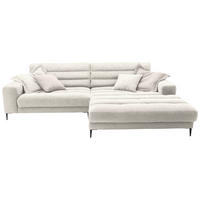 ECKSOFA in Flachgewebe Naturfarben  296/207 cm  - Schwarz/Naturfarben, Design, Textil/Metall (296/207cm) - Dieter Knoll