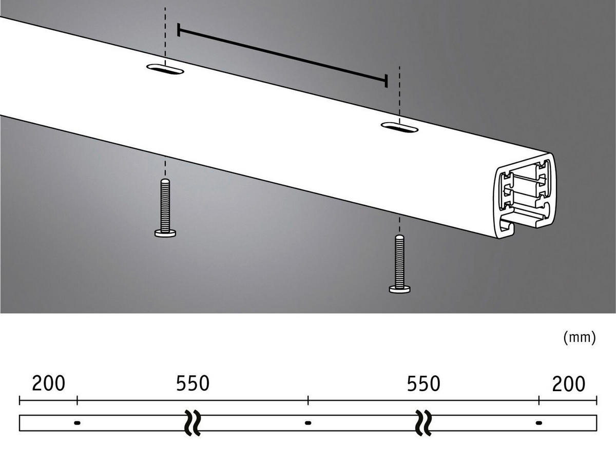 SCHIENENSYSTEM - Weiß, Basics, Metall (150cm) - Paulmann