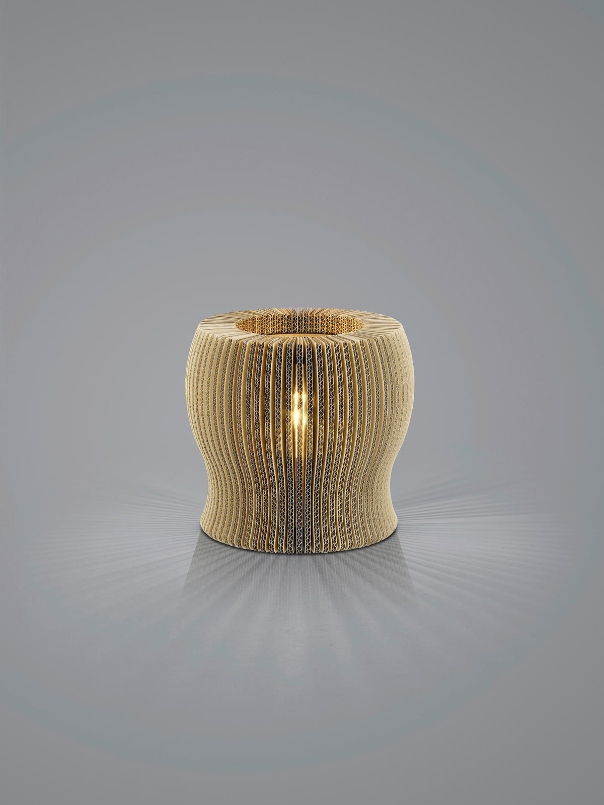 TISCHLEUCHTE 28/25 cm  - Naturfarben/Braun, Design, Karton/Wellpappe (28/25cm) - Hell