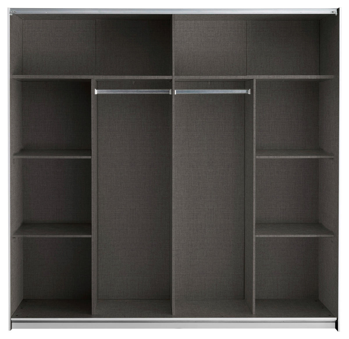 SCHWEBETÜRENSCHRANK 215/210/60 cm 2-türig Weiß  - Schwarz/Weiß, Trend, Glas/Holzwerkstoff (215/210/60cm) - Livetastic
