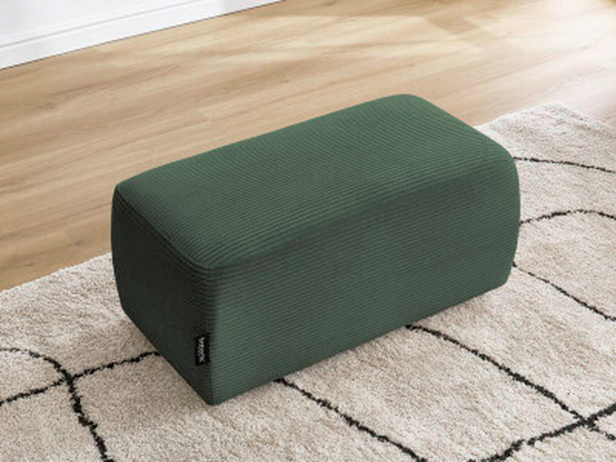 HOCKER ATILLA Cord Dunkelgrün  - Dunkelgrün/Schwarz, MODERN, Kunststoff/Textil (92/44/48cm)