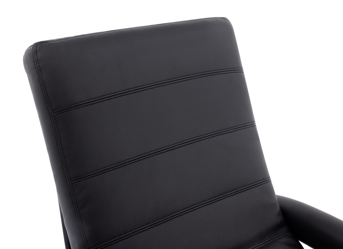 RELAXSESSELSET Lederlook    - Schwarz, Design, Textil/Metall (68/101/85cm) - Livetastic