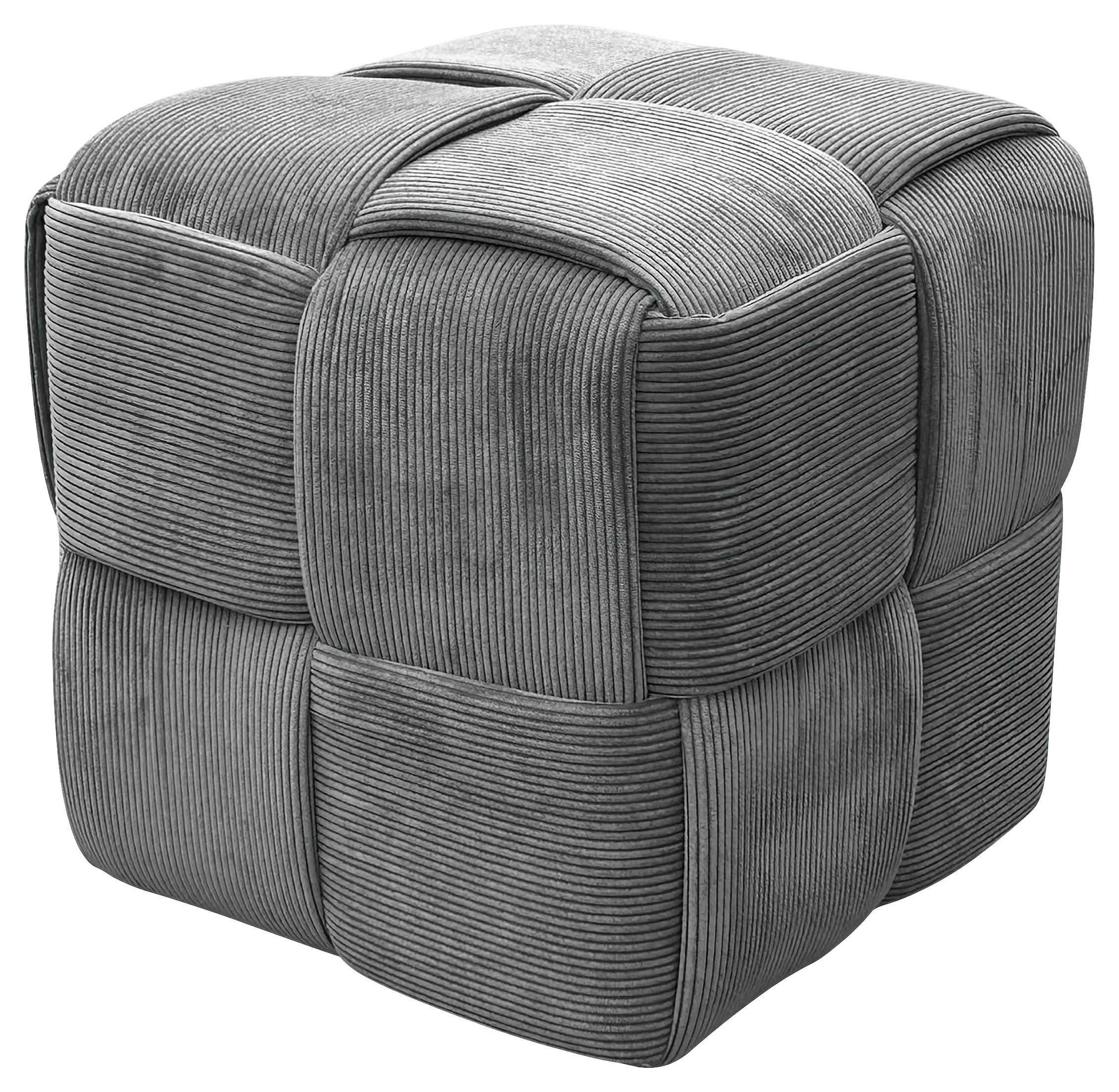 POUF in Grau Textil Grau  - Grau, Design, Textil (40/41/40cm) - MID.YOU