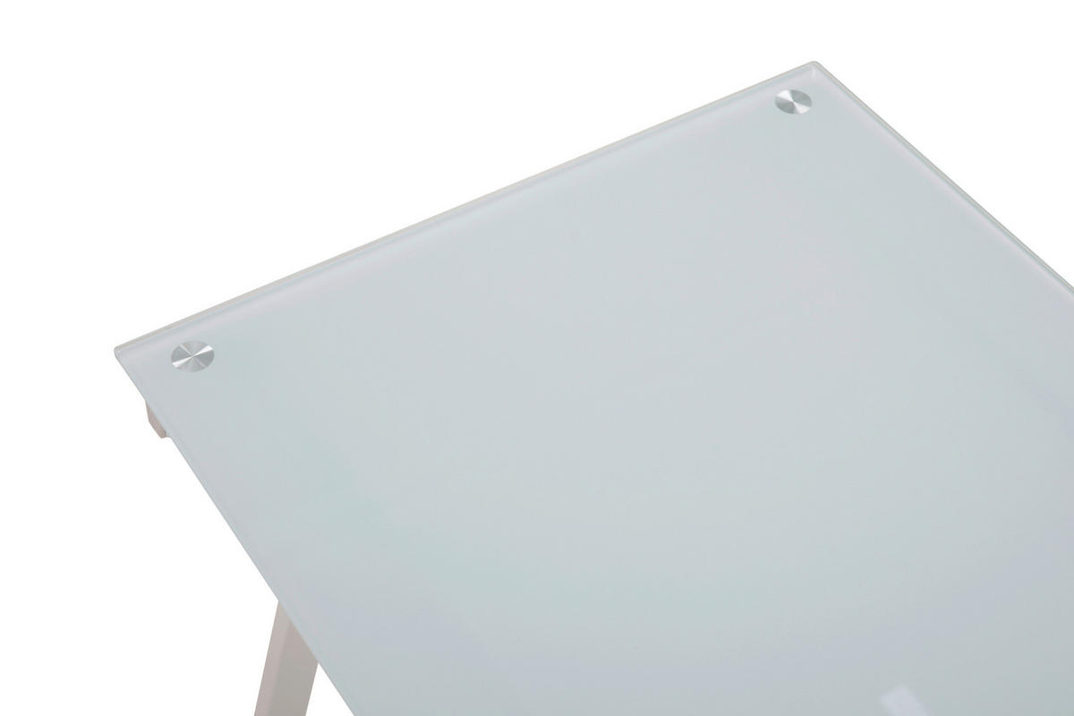 SCHREIBTISCH 113/58/73 cm  in Weiß  - Weiß, Design, Glas/Metall (113/58/73cm) - Livetastic
