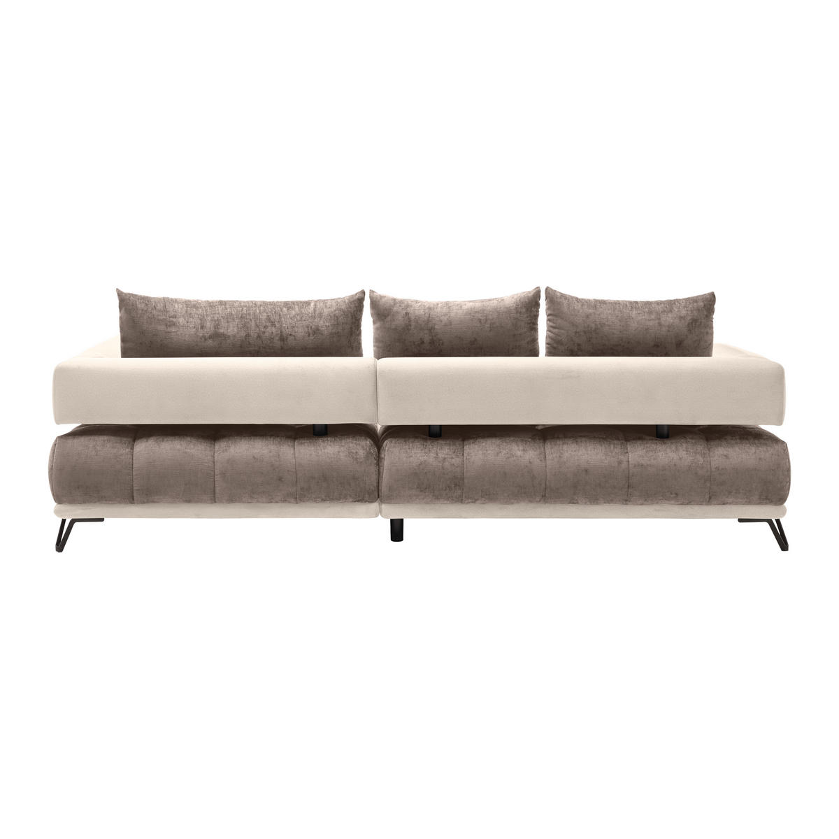 HÖRNSOFFA i cappuccino  - cappuccino/svart, Modern, metall/textil (262/67-87/184cm) - MID.YOU