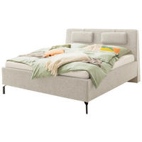 POLSTERBETT MADRID 180/200 cm  in Beige  - Beige/Schwarz, Design, Textil/Metall (180/200cm) - Schöner Wohnen