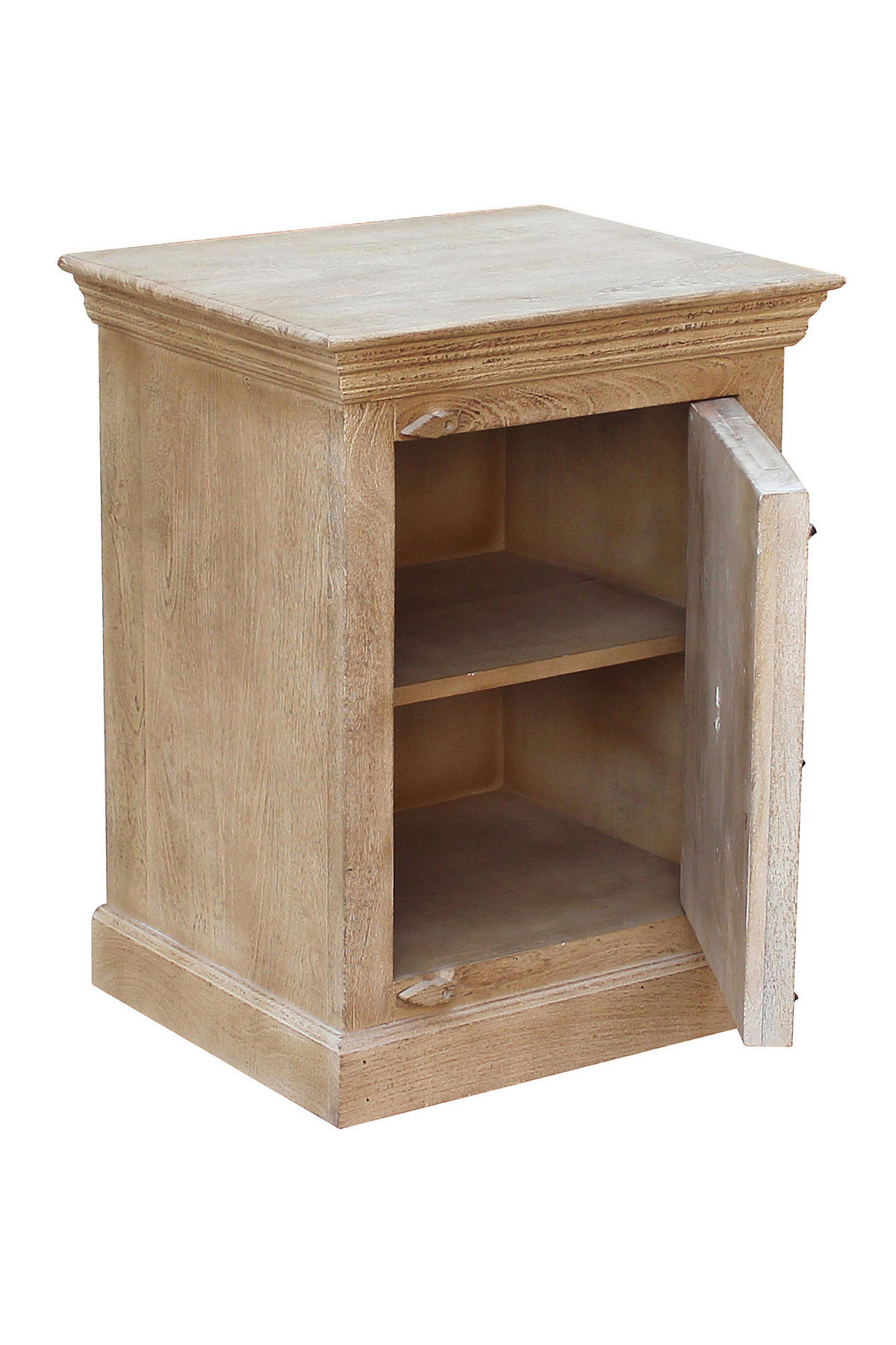 NACHTSCHRANK 55/70/45 cm Mangoholz massiv  - Schwarz/Naturfarben, Basics, Holz/Metall (55/70/45cm) - Livetastic