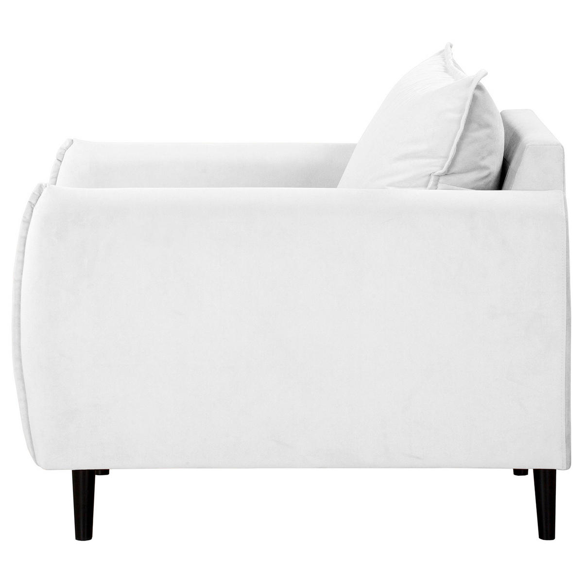 SESSEL in Samt Weiß  - Schwarz/Weiß, Design, Holz/Textil (74/86/100cm) - P & B