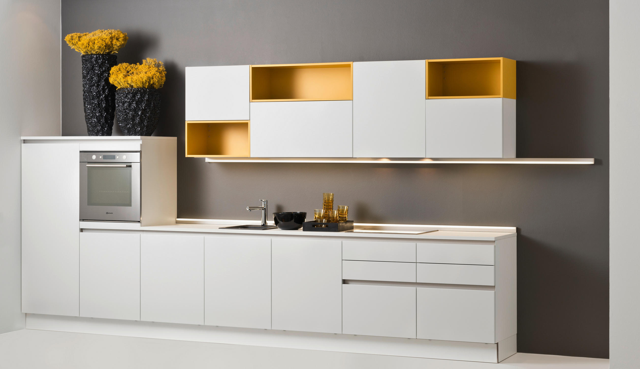 EINBAUKÜCHE SOFT LACK  - Weiß, Design, Holzwerkstoff - Nolte Küchen