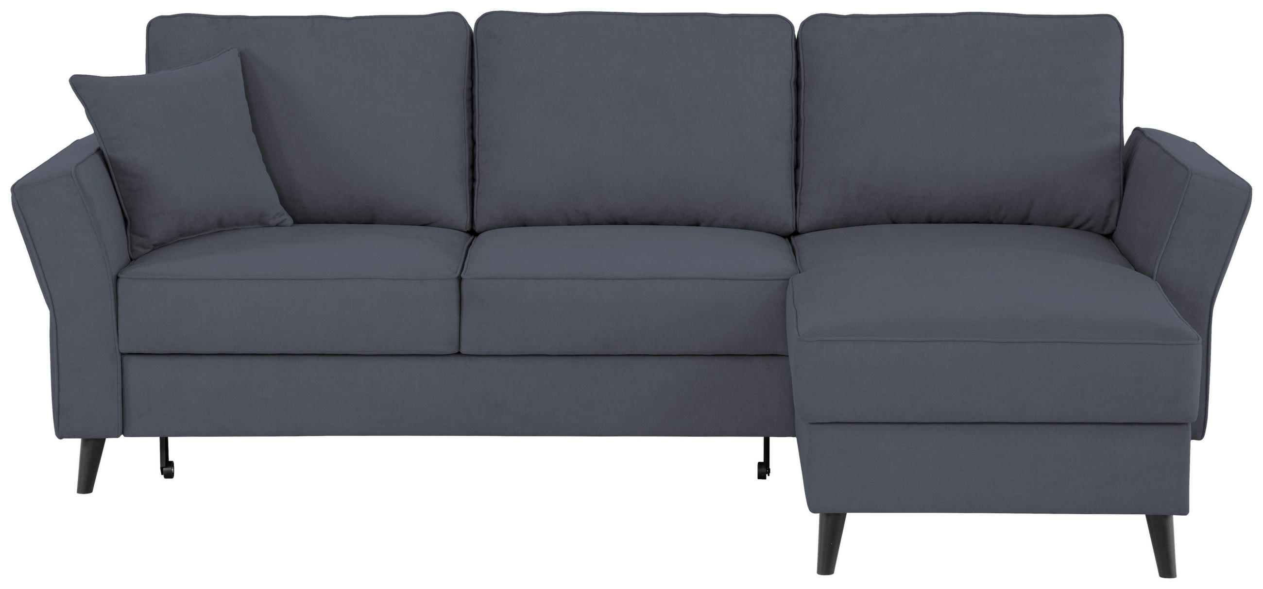 ECKSOFA in Velours Dunkelgrau  - Dunkelgrau/Schwarz, KONVENTIONELL, Holz/Textil (244/159cm) - Carryhome