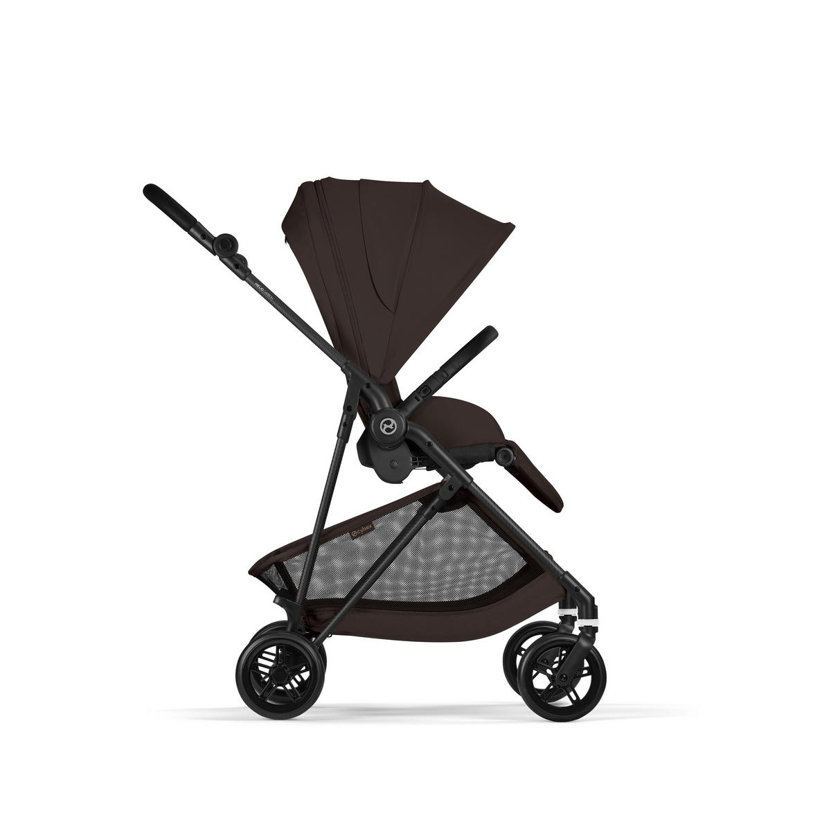 KINDERWAGEN  Melio Carbon  Chocolate Brown  - Schwarz/Braun, Basics, Textil/Metall (82-91/49/96,5 - 107cm) - cybex GOLD
