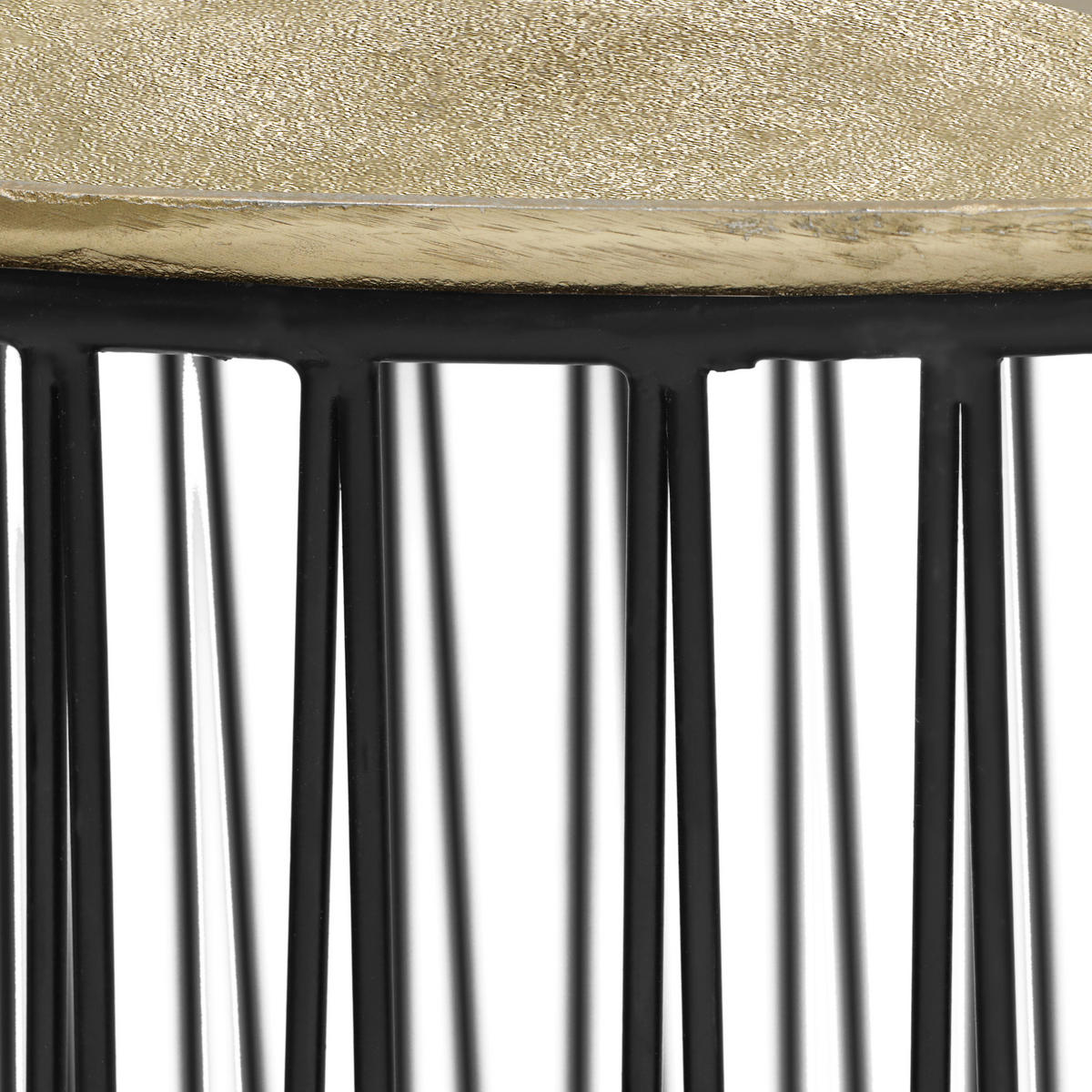 BEISTELLTISCH 41/41/46 cm Schwarz, Goldfarben rund  - Goldfarben/Schwarz, Design, Metall (41/41/46cm) - Boxxx