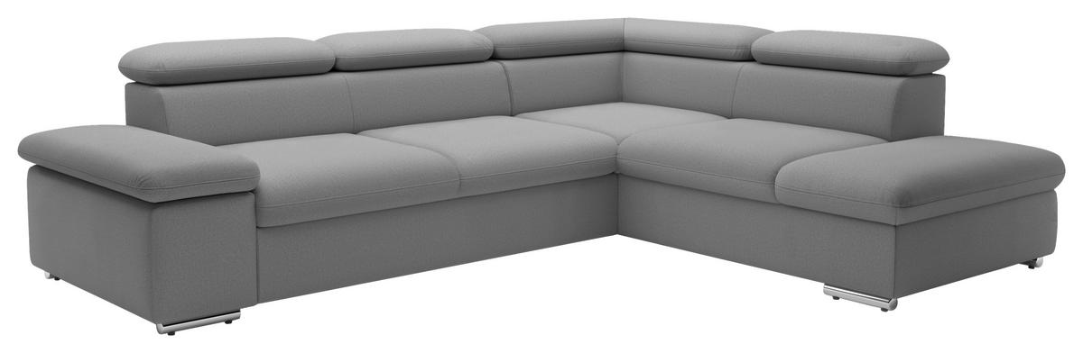 ECKSOFA in Flachgewebe Grau  - Grau, Modern, Textil/Metall (274/228cm) - Sit & More