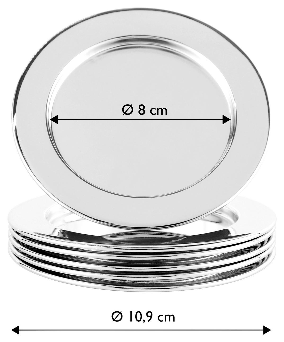 UNDERLÄGG 6 delar 10,9 cm - silver, Design, metall (10,9cm) - Echtwerk