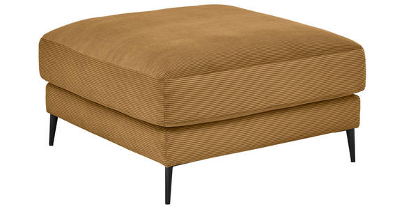 HOCKER Feincord Gelb  - Gelb/Schwarz, Design, Textil/Metall (90/43/90cm) - Dieter Knoll