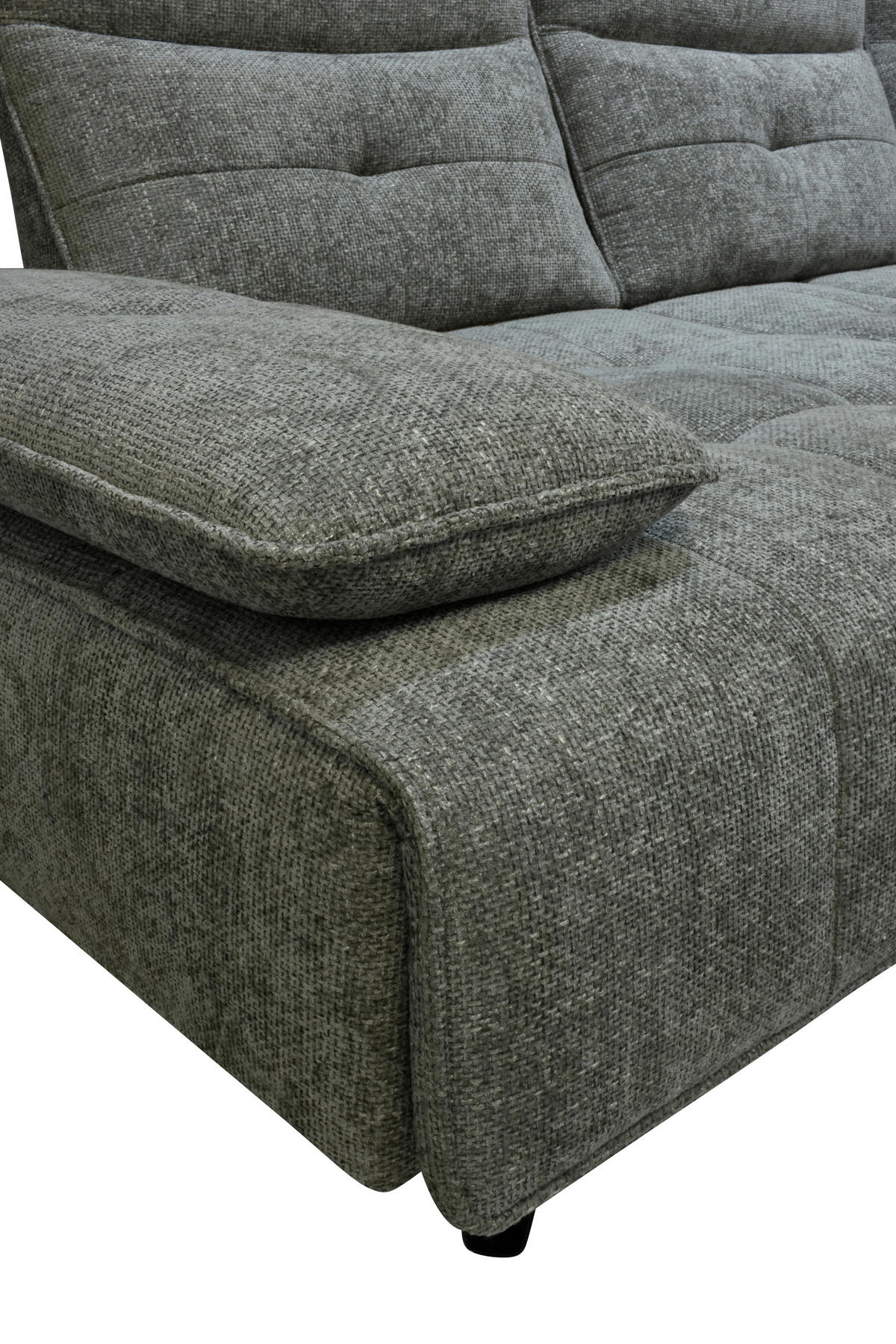 ECKSOFA Grau Chenille  - Schwarz/Grau, Design, Kunststoff/Textil (314/162cm) - Livetastic