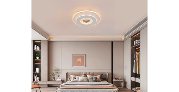 LED-DECKENLEUCHTE 35/6 cm   - Chromfarben/Weiß, Basics, Kunststoff/Metall (35/6cm) - Novel